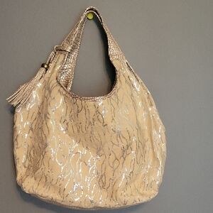Elegant Cream and Silver Women's Bag